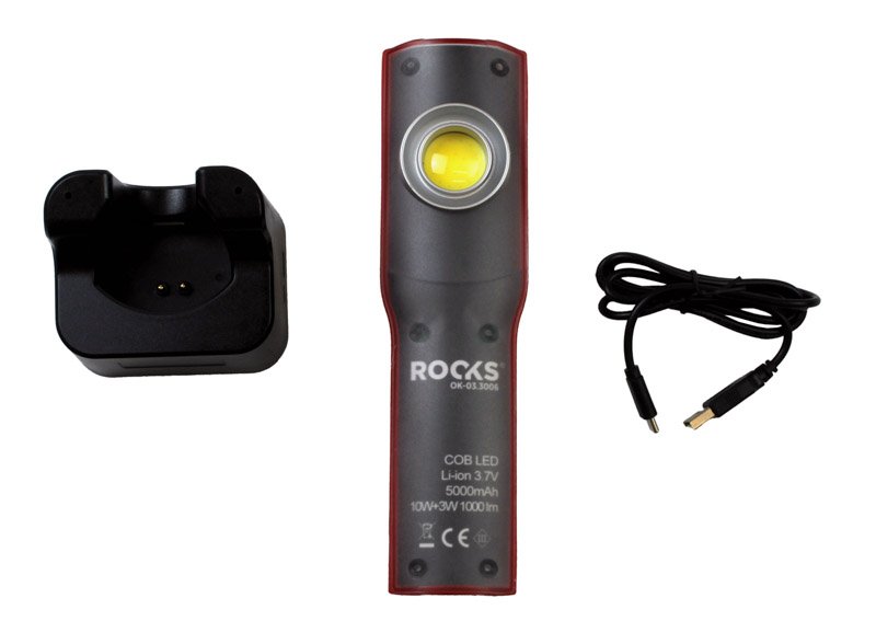 ROOKS darbinis žibintuvėlis COB LED, 10+3 W, 1000 lm
