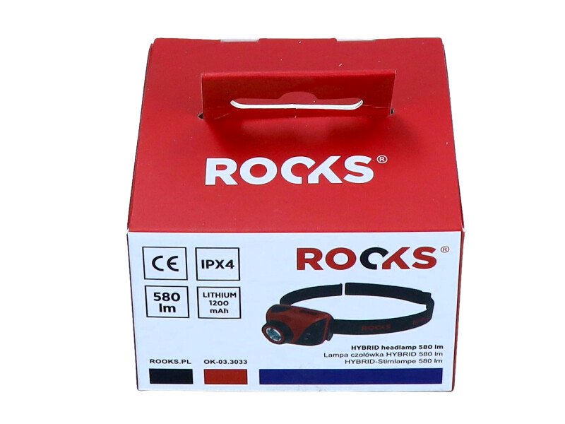 ROOKS žibintuvėlis ant galvos HYBRID, 580 lm, Li-po 1200 mAh ir 3 x AAA – nuotrauka 4